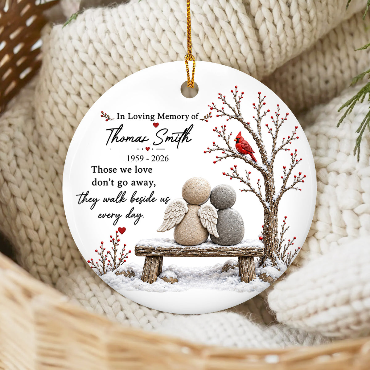 Love Never Fades - Personalized Ornament, Custom Memorial Christmas Ornament, In Loving Memory Gift