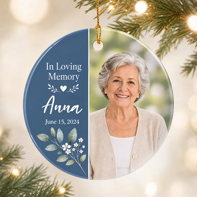 In Loving Memory - Personalized Photo Ceramic Ornament