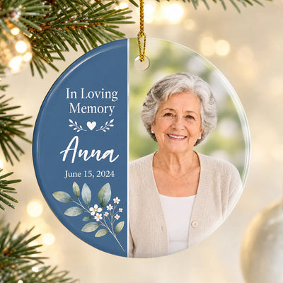 In Loving Memory - Personalized Photo Ceramic Ornament
