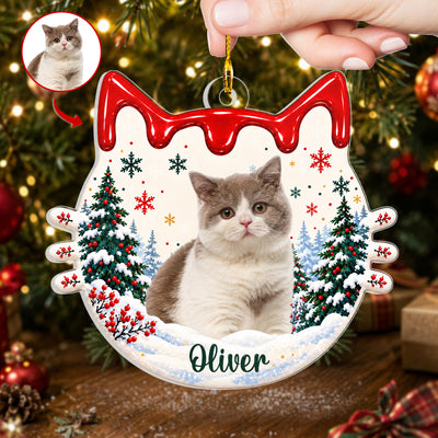 Personalized Pet Photo Christmas Snow Globe Ornament – Custom Dog Name Keepsake