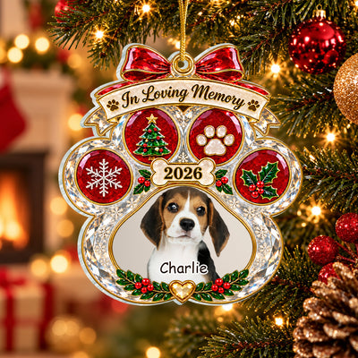 In Loving Memory Christmas - Personalized Acrylic Ornament, Sympathy Gift, Pet Memorial Christ