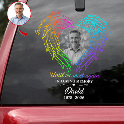 Forever in My Heart, Always on My Mind - Personalized Decal, Custom Memorial Decal with Photo, In Loving Memory Gift