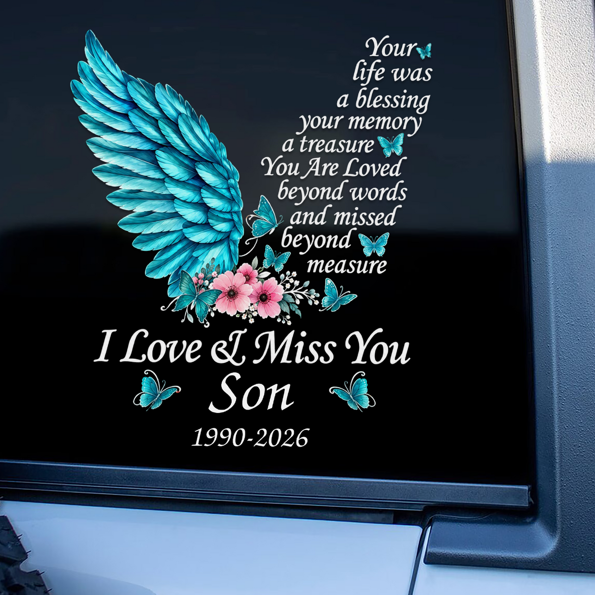 I Love &amp; Miss You - Personalized Decal, Memorial Gift for Lost Family Member, Remembrance Gift