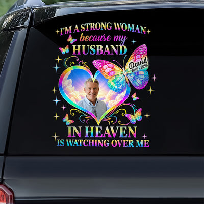Your Love Lives On An Angel Watching Over Me - Personalized Decal, Memorial Gift For Loss Of Loved One