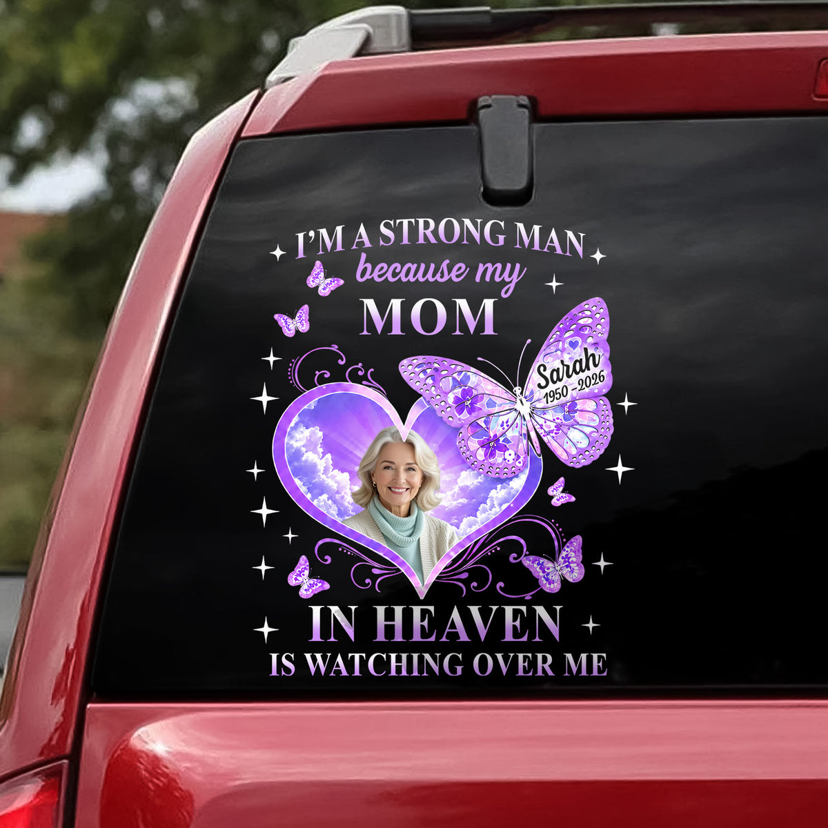 Your Love Lives On An Angel Watching Over Me - Personalized Decal, Memorial Gift For Loss Of Loved One