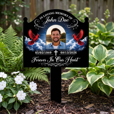 Gone From Our Sight, Never From Our Love - Personalized Plaque Stake, Memorial Gift For Loss Of Loved One
