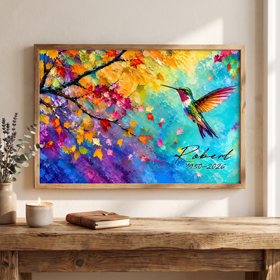 Forever In Our Hearts, Always Near In Spirit - Personalized Poster, Memorial Gift For Loss Of Loved One