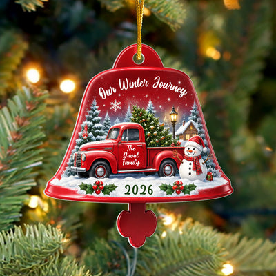 Family Winter Journey - Personalized Acrylic Ornament, Family Christmas Home Decor