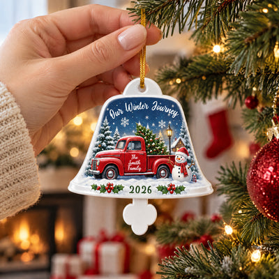 Family Winter Journey - Personalized Acrylic Ornament, Family Christmas Home Decor