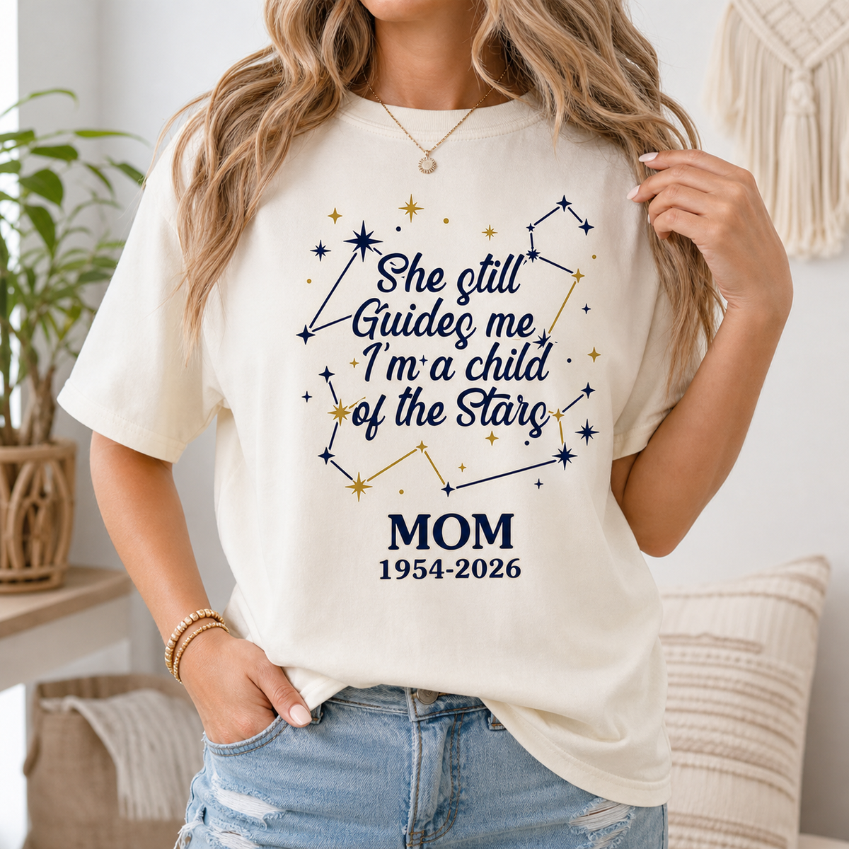 He Still Guides Me I'm A Child  Of The Stars - Personalized Comfort Colors Shirt, Memorial Gift, Guiding Star