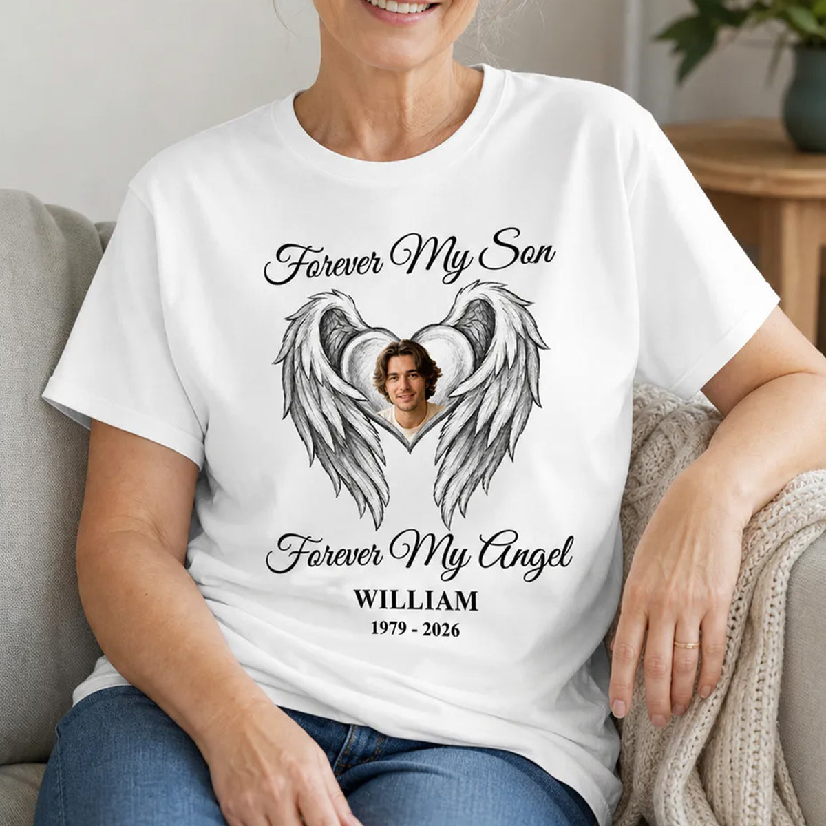 My Son My Angel - Personalized Comfort Colors Shirt, Memorial Mom T-Shirt