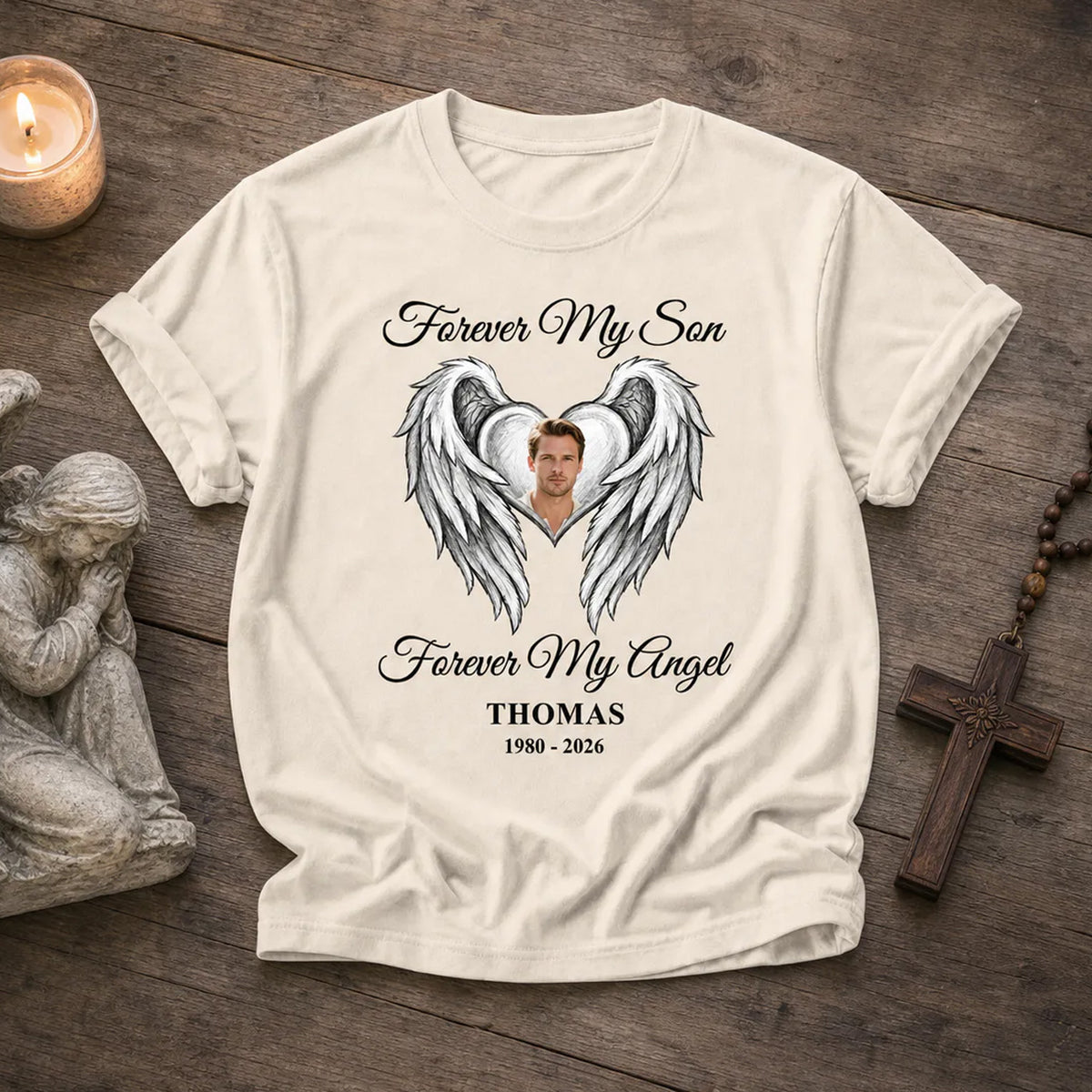 My Son My Angel - Personalized Comfort Colors Shirt, Memorial Mom T-Shirt