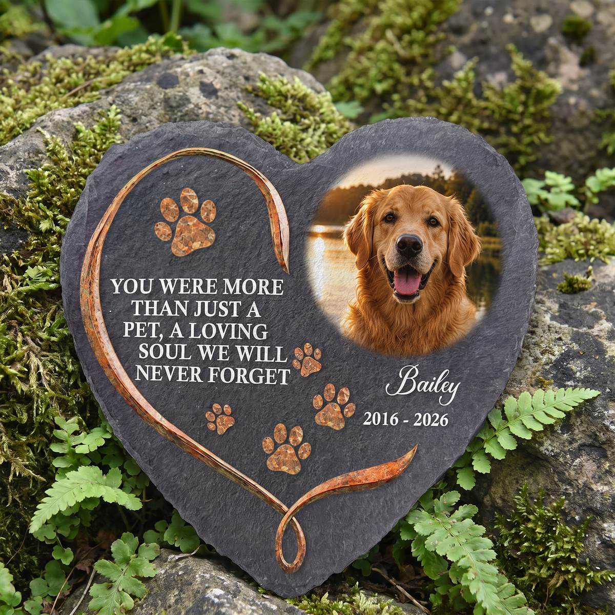 You Were More Than Just A Pet, A Loving Soul We Will Never Forget- Personalized Stone,  Pet Memorial Gift, Custom Photo Gift for Dog &amp; Cat Loss