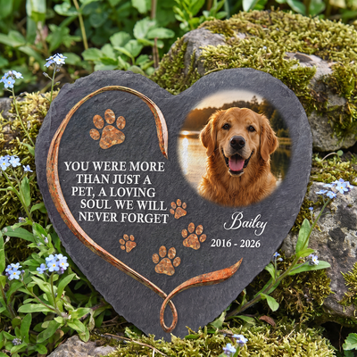 You Were More Than Just A Pet, A Loving Soul We Will Never Forget- Personalized Stone,  Pet Memorial Gift, Custom Photo Gift for Dog & Cat Loss