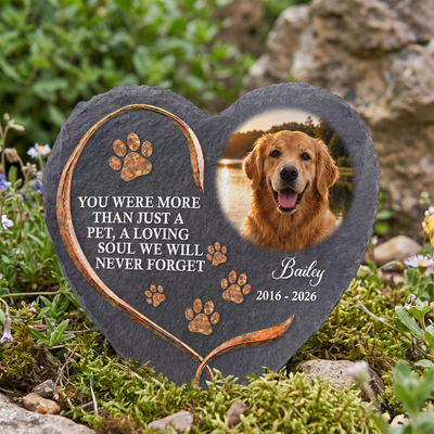You Were More Than Just A Pet, A Loving Soul We Will Never Forget- Personalized Stone,  Pet Memorial Gift, Custom Photo Gift for Dog & Cat Loss