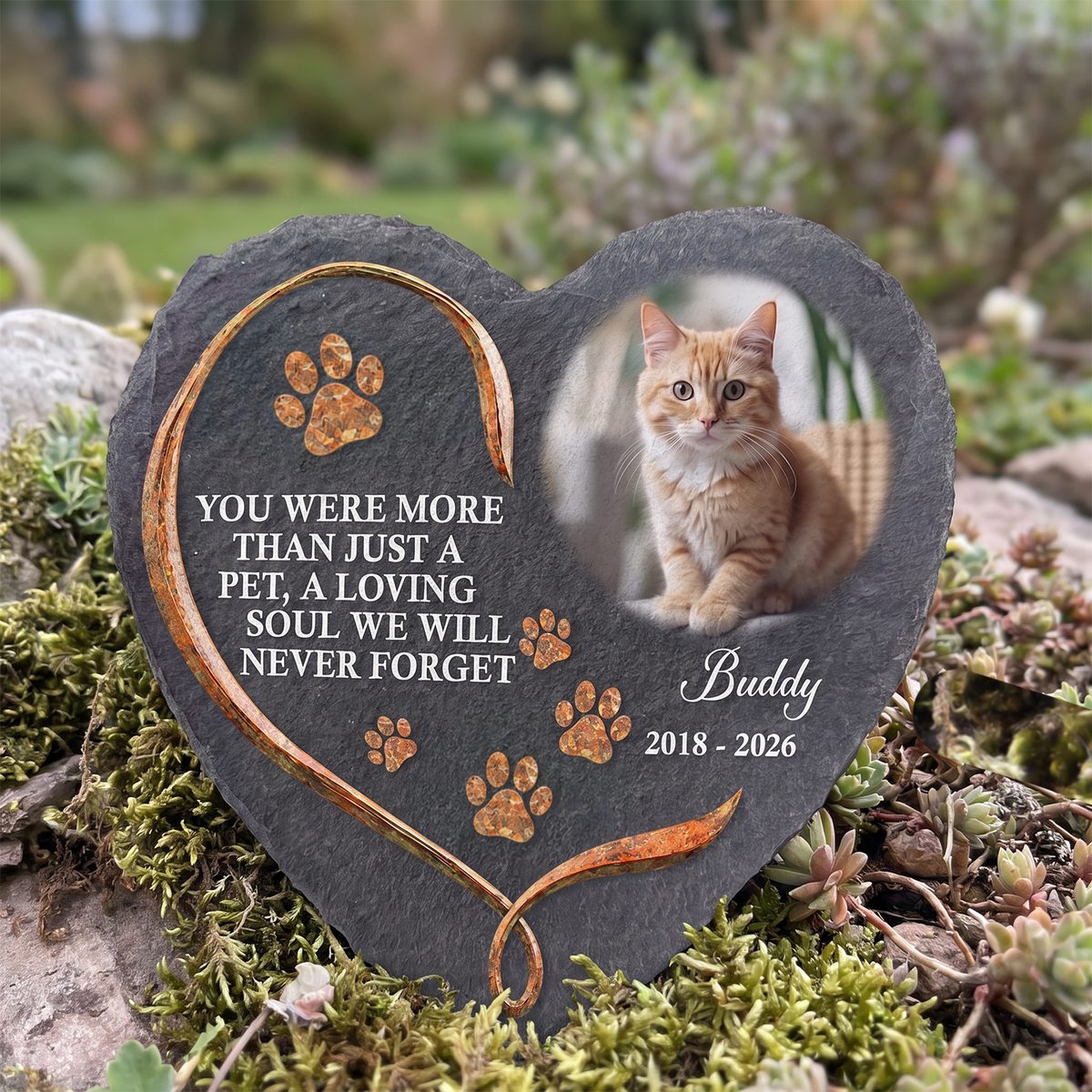 You Were More Than Just A Pet, A Loving Soul We Will Never Forget- Personalized Stone,  Pet Memorial Gift, Custom Photo Gift for Dog &amp; Cat Loss