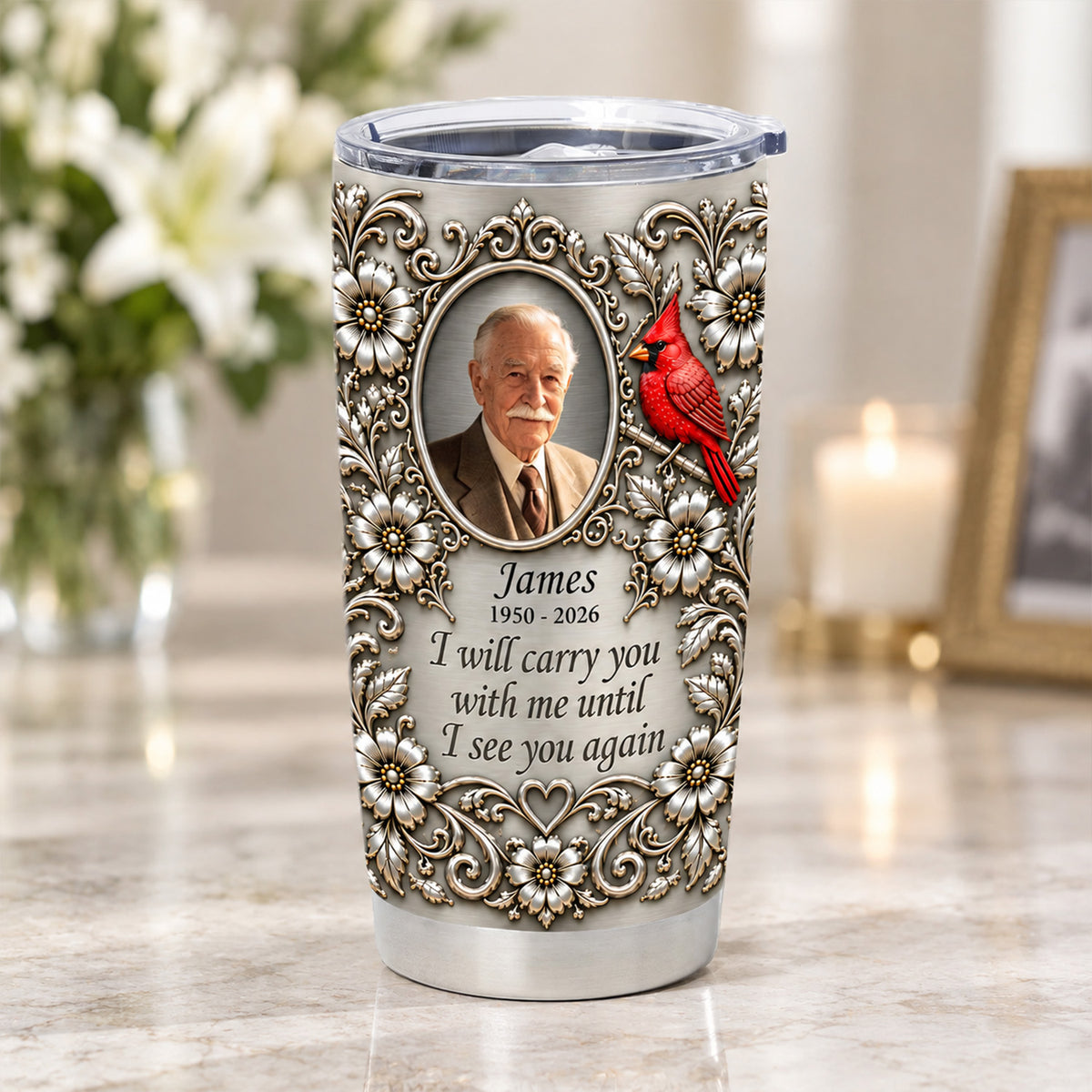 A Cardinal Is A Little Sign From Heaven - Personalized Tumbler, Memorial Gift For Loss Of Loved One