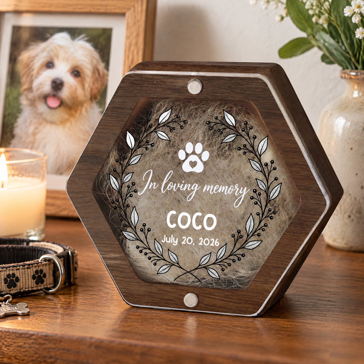 Floral Frame - Personalized Dog Memorial Box