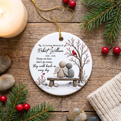 Love Never Fades - Personalized Ornament, Custom Memorial Christmas Ornament, In Loving Memory Gift